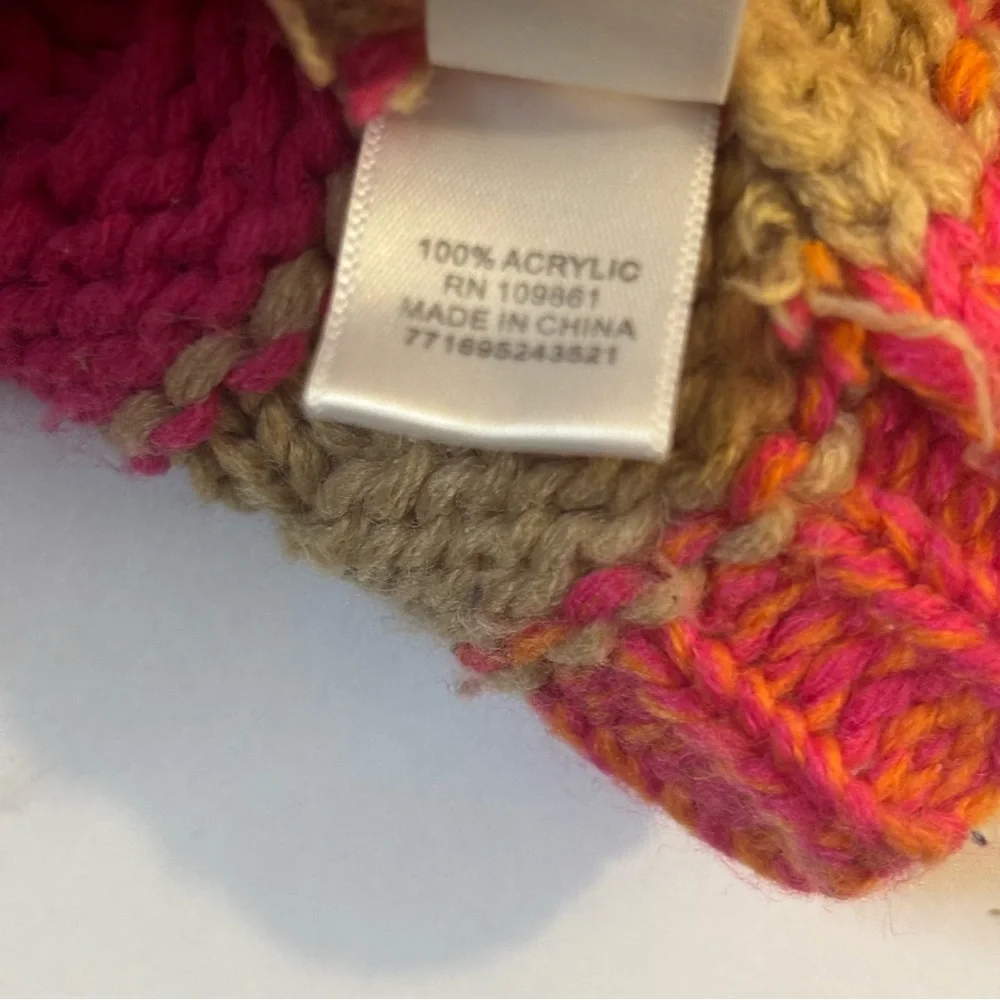 Colorful Chevron Cable Knit Beanie for Women